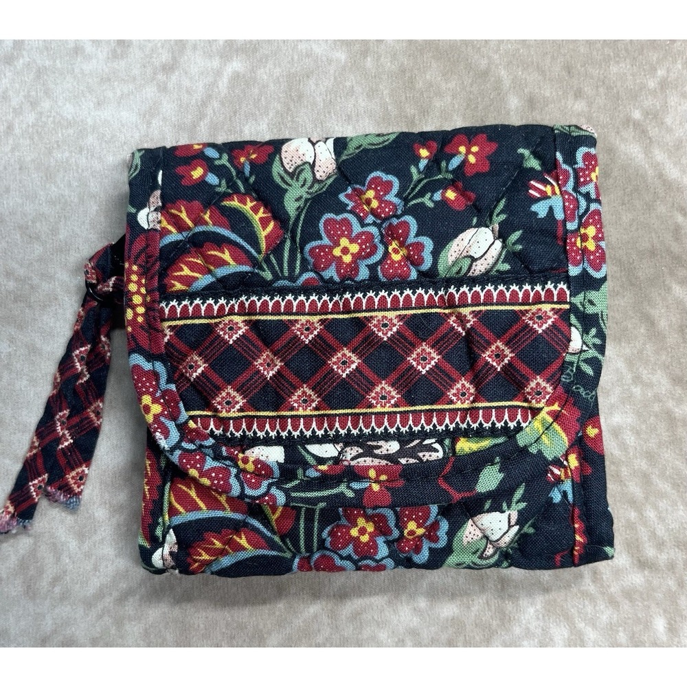 Black And Red Floral Wallet Tri-fold By Vera Bradley